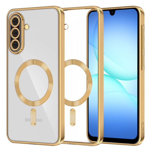Husa MagSafe pentru Samsung Galaxy A17 4G / A17 5G, Techsuit, Luxury Crystal, Aurie