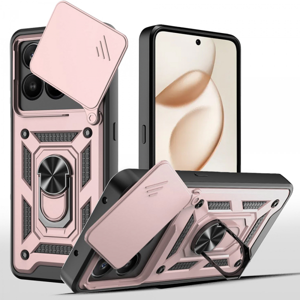 Husa pentru Honor 400 Smart 4G / X7d 4G / 400 Smart 5G, Techsuit, CamShield, Roz