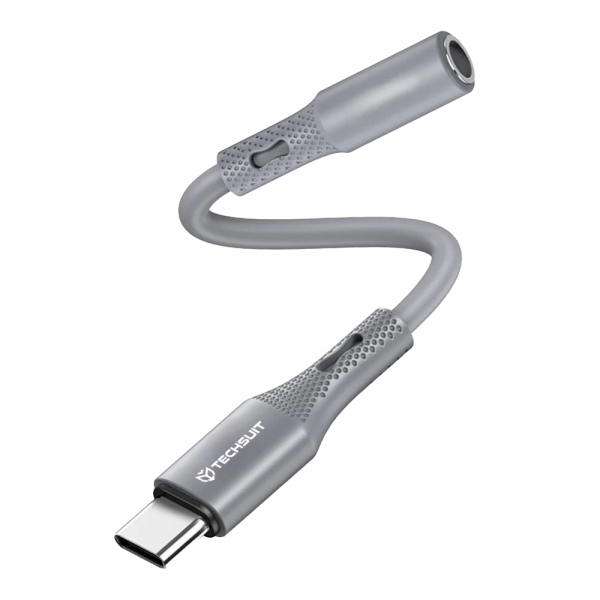 Adaptor Audio USB-C - 3.5mm Techsuit AC1 SoundFlex, Gri