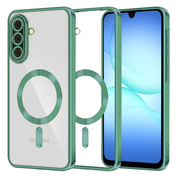 Husa MagSafe pentru Samsung Galaxy A17 4G / A17 5G, Techsuit, Luxury Crystal, Verde Deschis