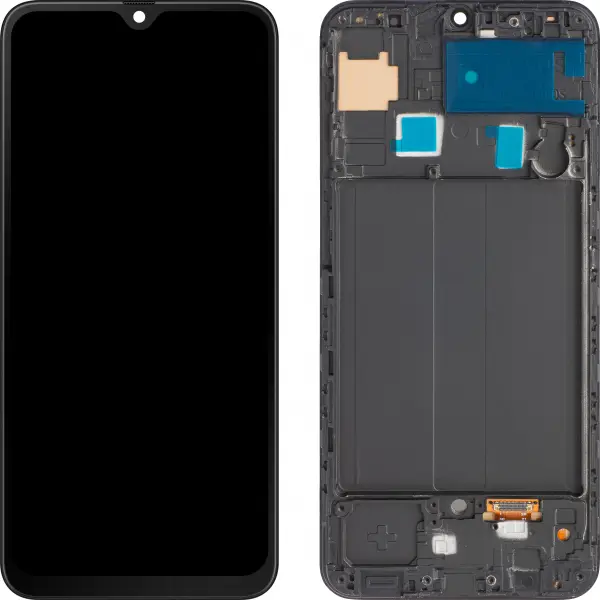Display cu Touchscreen MP compatibil cu Samsung Galaxy A50 A505, cu Rama, Negru