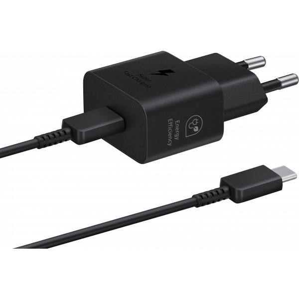 Incarcator Retea Cu Cablu USB-C Samsung, 25W, 3A, 1 x USB-C, Negru EP-T2510XBEGEU