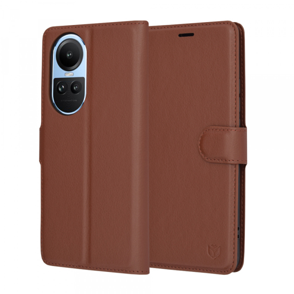 Husa pentru Oppo Reno10 / Reno10 Pro, Techsuit, Leather Folio, Maro