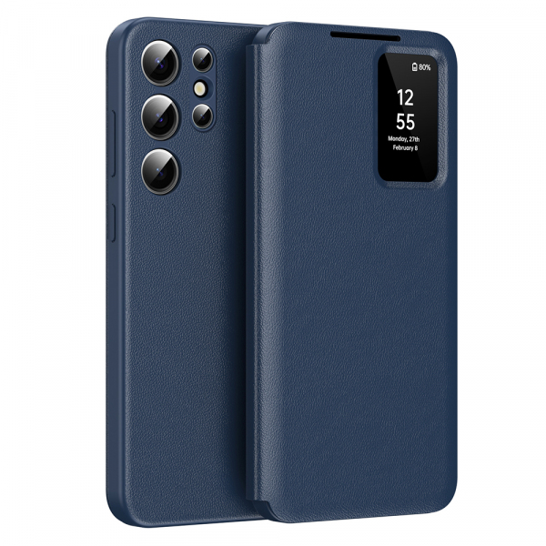 Husa pentru Samsung Galaxy S23 Ultra S918, Techsuit, SmartView, Albastra