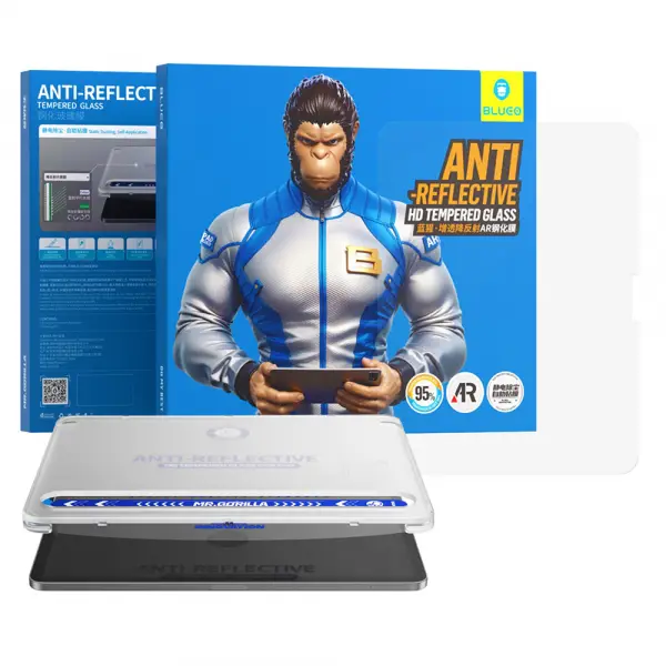Folie de protectie Ecran Blueo Anti-Reflective HD Applicator Pro pentru Apple iPad Pro 12.9 (2022), Sticla Securizata, Full Glue