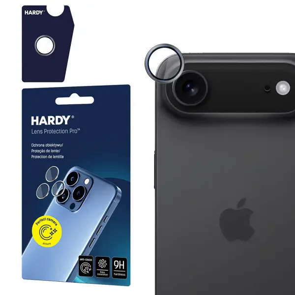 Folie de protectie Camera Spate 3MK Hardy Protection Pro pentru Apple iPhone 17 Air, Sticla Securizata, Gri