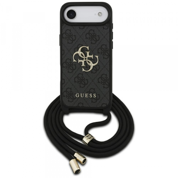 Husa pentru Apple iPhone 17 Air, Guess, Crossbody Cord 4G Big Log, Neagra