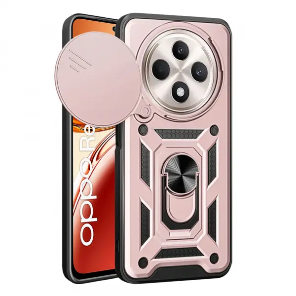 Husa pentru Oppo Reno12 FS 5G / Reno12 FS 4G / Reno12 F 4G / Reno12 F, Techsuit, CamShield, Roz