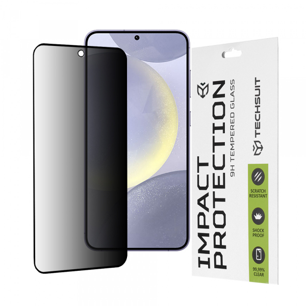 Folie de protectie Ecran Privacy Techsuit pentru Samsung Galaxy S25+ S936 / S24+ S926, Sticla Securizata, Full Glue, 111D
