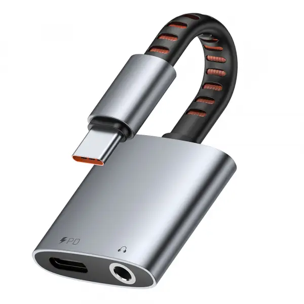 Adaptor Audio USB-C - USB-C / 3.5mm McDodo CA-3120, Gri