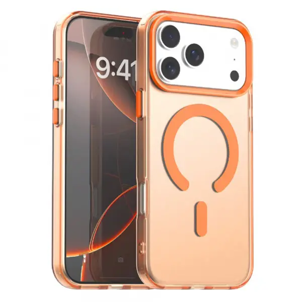 Husa MagSafe pentru Apple iPhone 17 Pro Max, Techsuit, CandyCase, Portocalie