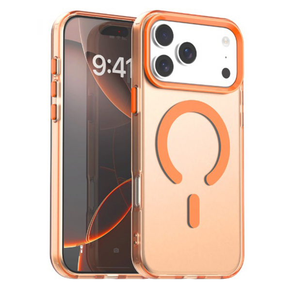 Husa MagSafe pentru Apple iPhone 17 Pro Max, Techsuit, CandyCase, Portocalie