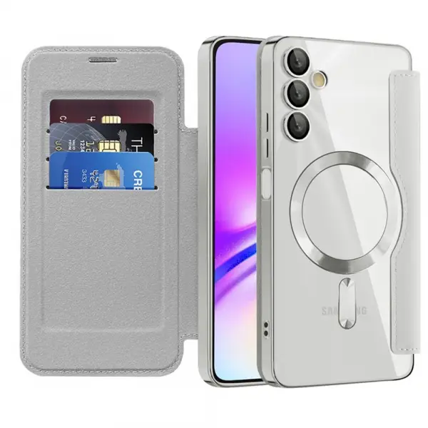 Husa MagSafe pentru Samsung Galaxy A05s A057, Techsuit, SmartMag Book, Gri