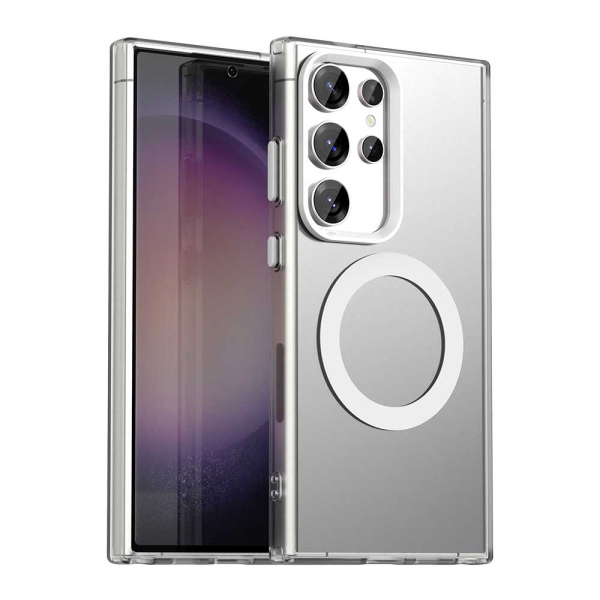 Husa MagSafe pentru Samsung Galaxy S23 Ultra S918, Techsuit, CandyCase, Alba