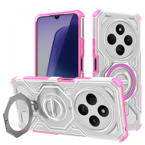 Husa pentru Xiaomi Poco C75 / Redmi 14C, Techsuit, Carbon Shield Pro, Roz
