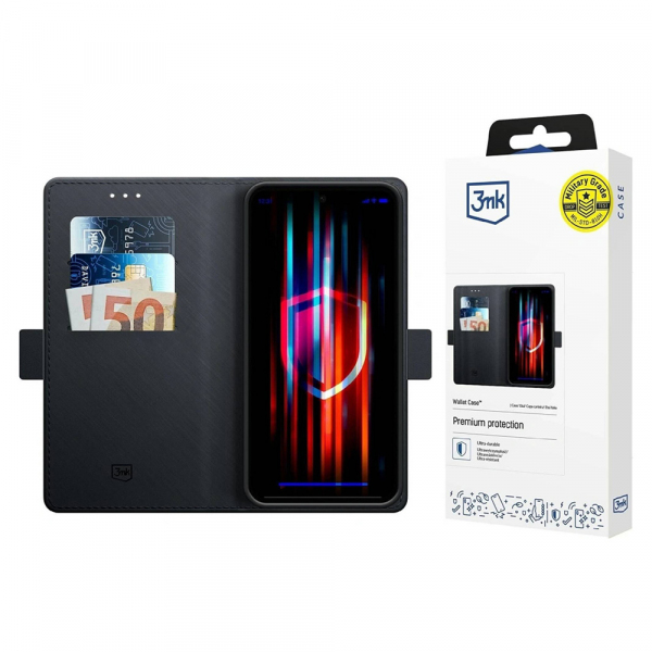 Husa pentru Samsung Galaxy A17 4G / A17 5G, 3MK, Wallet, Neagra