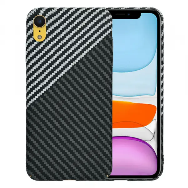 Husa pentru Apple iPhone XR, Techsuit, Carbonite FiberShell, Neagra Gri