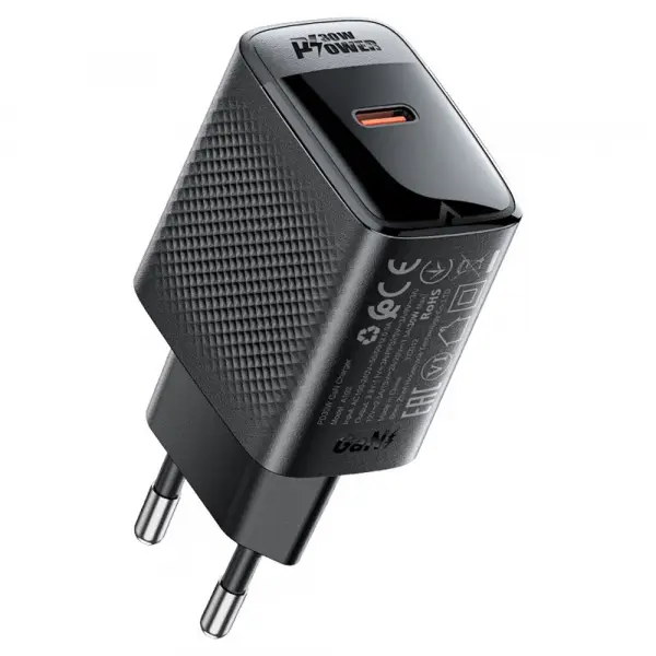 Incarcator Retea Acefast A102, 30W, 3A, 1 x USB-C, Negru