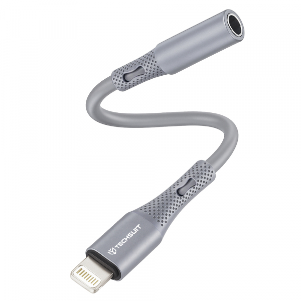 Adaptor Audio Lightning - 3.5mm Techsuit AC2 SoundFlex, Gri
