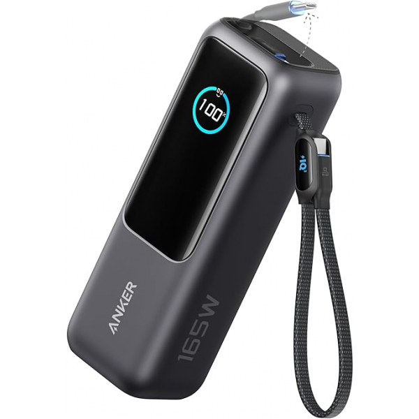 Baterie Externa Anker, 25000mAh, 165W, QC + PD, 1 x USB-A - 3 x USB-C, Gri A1695H11