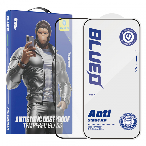 Folie de protectie Ecran Blueo Anti-Static HD pentru Apple iPhone 11 Pro / XS / X, Sticla Securizata, Full Glue, Neagra