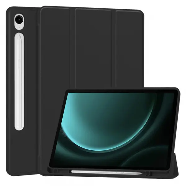 Husa pentru Samsung Galaxy Tab S10 FE / Tab S9 FE, Techsuit, Flex Trifold, Neagra