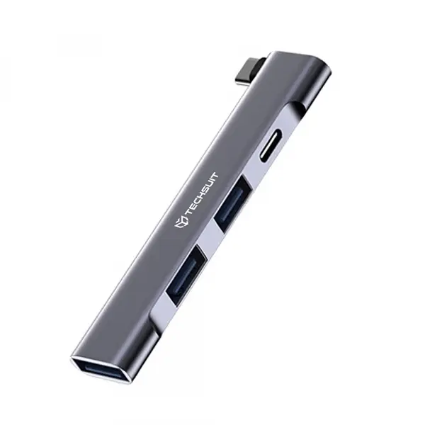 Hub USB-C Techsuit H12 ZenithDock, 4in1, Gri