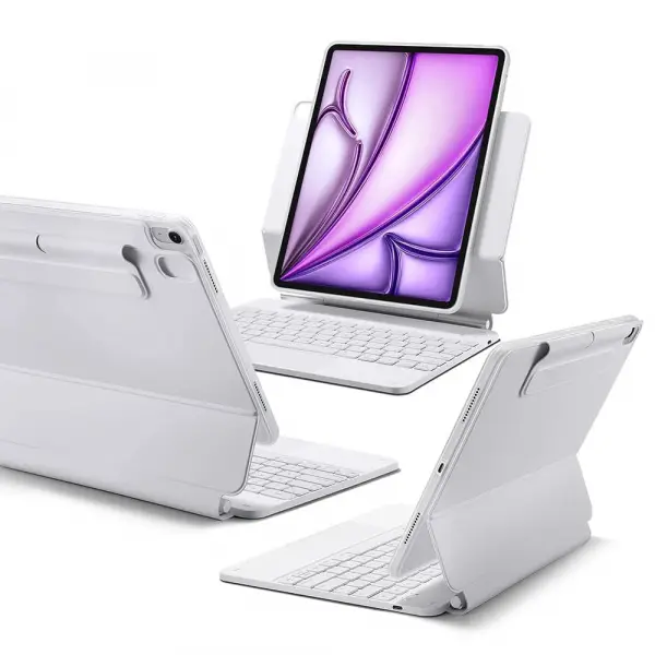 Husa cu Tastatura pentru Apple iPad (2025) / (2022), ESR, Rebound, Alba