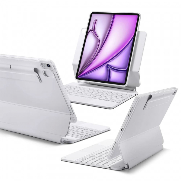 Husa cu Tastatura pentru Apple iPad (2025) / (2022), ESR, Rebound, Alba