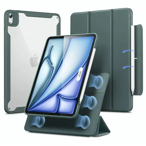 Husa pentru Apple iPad Air 11 (2026) / iPad Air 11 (2025) / Air 11 (2024) / Air (2022) / Air (2020), ESR, Rebound Hybrid, Verde Satinata