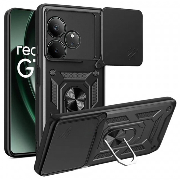 Husa pentru Realme GT 6T / GT 6, Techsuit, CamShield, Neagra