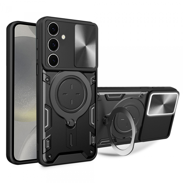 Husa pentru Samsung Galaxy S24 S921, Techsuit, CamGuard Pro, Neagra