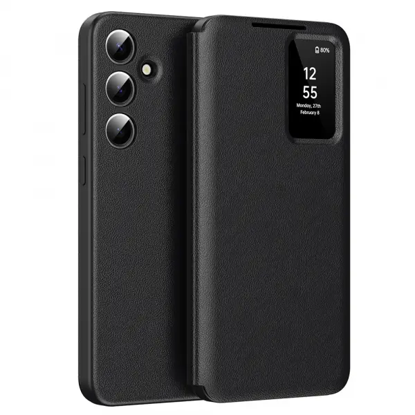 Husa pentru Samsung Galaxy S24 S921, Techsuit, SmartView, Neagra