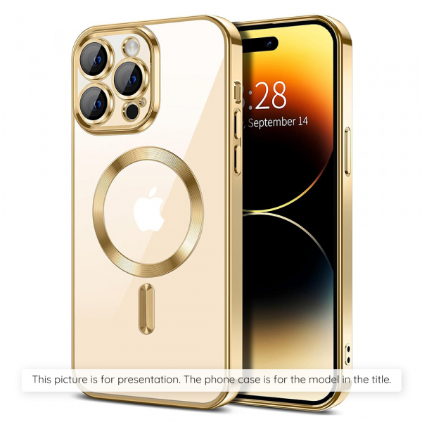 Husa MagSafe pentru Apple iPhone 17 Air, Techsuit, Luxury Crystal, Aurie