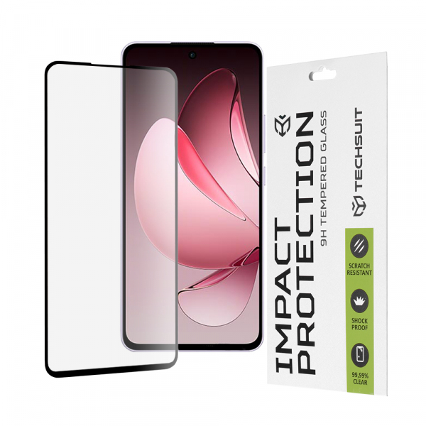 Folie de protectie Ecran Techsuit pentru Oppo Reno13 FS 5G / Reno13 F 4G / Reno13 F, Sticla Securizata, Full Glue, 111D, Neagra