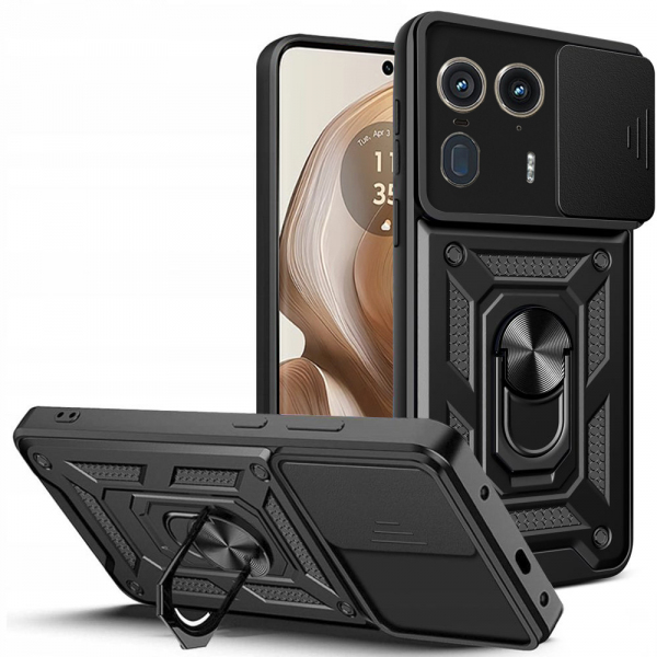 Husa pentru Motorola Edge 50 Ultra, Techsuit, CamShield, Neagra