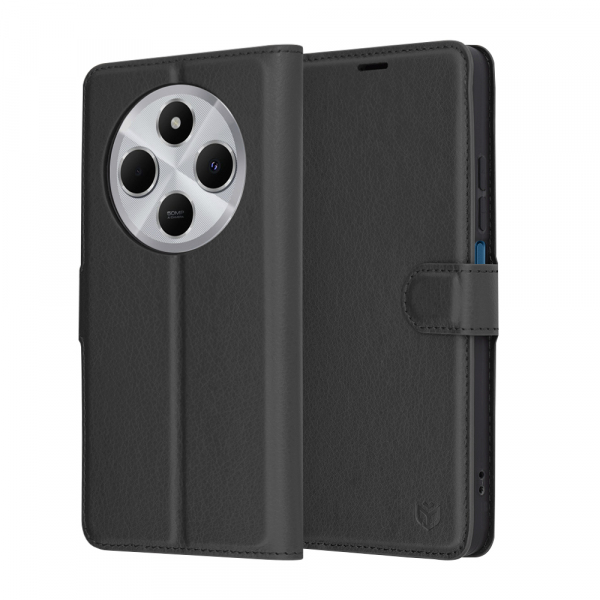 Husa pentru Xiaomi Poco C75 / Redmi 14C, Techsuit, Leather Folio, Neagra