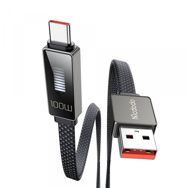 Cablu Date si Incarcare USB-A - USB-C McDodo CA-4980 Rythm Display, 100W, 1.2m, Negru