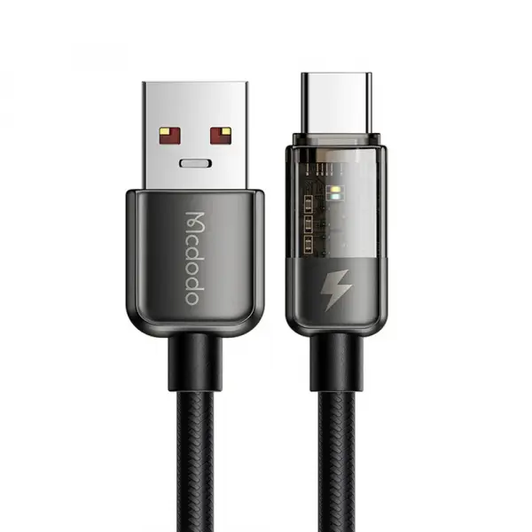 Cablu Date si Incarcare USB-A - USB-C McDodo CA-3150 Auto Power Off, 100W, 1.2m, Negru