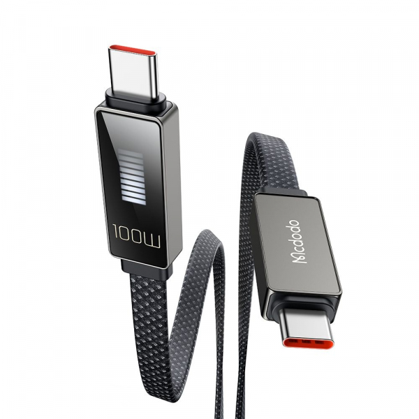 Cablu Date si Incarcare USB-C - USB-C McDodo CA-4470 Rythm Display, 100W, 1.2m, Negru