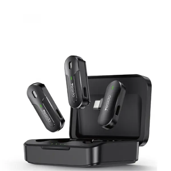 Lavaliera Yesido KR17, USB-C, Set 2 bucati, Neagra