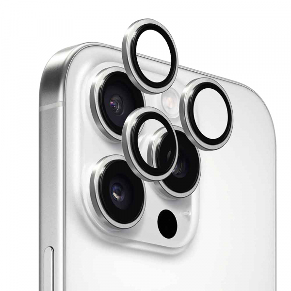 Folie de protectie Camera Spate Anank AR pentru Apple iPhone 16 Pro Max / 16 Pro, Sticla Securizata, Argintie