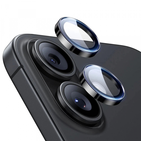 Folie de protectie Camera Spate ESR Armorite pentru Apple iPhone 17 / 16 Plus / 16, Sticla Securizata, Set 2 bucati, Neagra