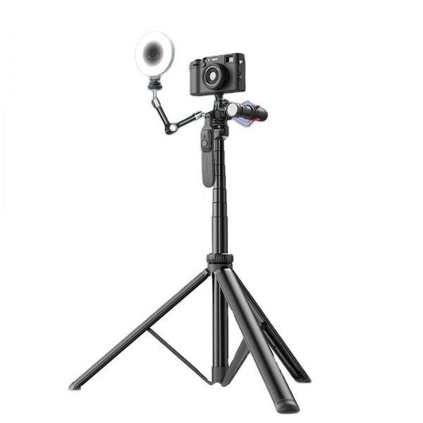 Selfie Stick Bluetooth Techsuit C05, Universal, Negru