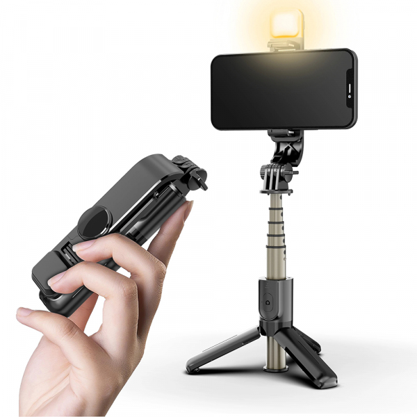 Selfie Stick Bluetooth Techsuit L10s, Universal, Negru