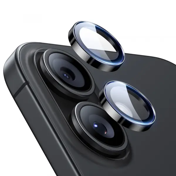 Folie de protectie Camera Spate ESR Armorite pentru Apple iPhone 17 / 16 Plus / 16, Sticla Securizata, Neagra