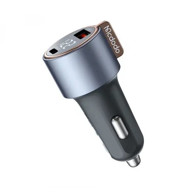 Incarcator Auto McDodo CC-3690 Venus Display, 75W, 3A, 1 x USB-A - 1 x USB-C, Negru