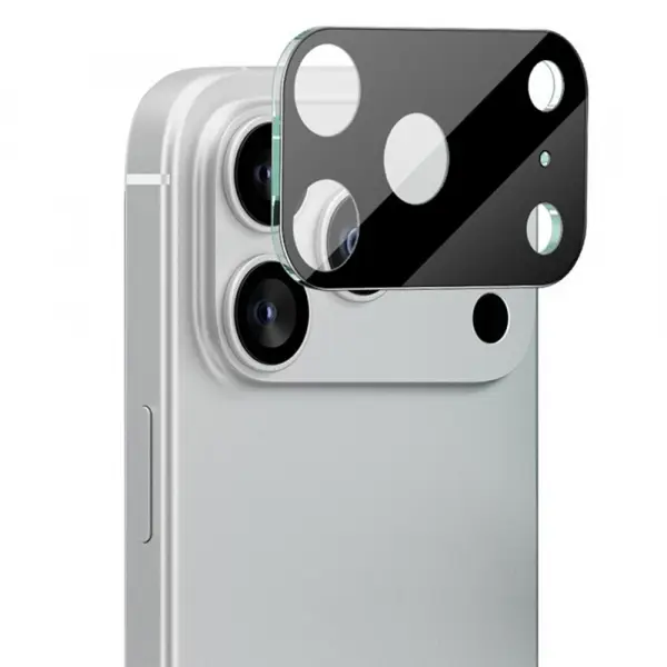 Folie de protectie Camera Spate Techsuit pentru Apple iPhone 17 Pro Max, Sticla Securizata, Neagra