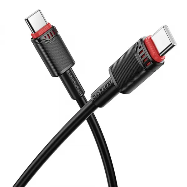 Cablu Date si Incarcare USB-C - USB-C Borofone BX110 Beneficio, 60W, 1m, Negru