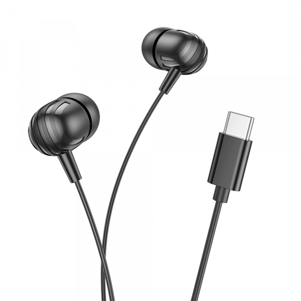 Handsfree USB-C Borofone BM77 Delicious, Negru